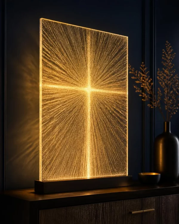 Etched Glass Art Panel